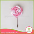 Pink mix white color rose flower with mental brooch pin for wedding/party